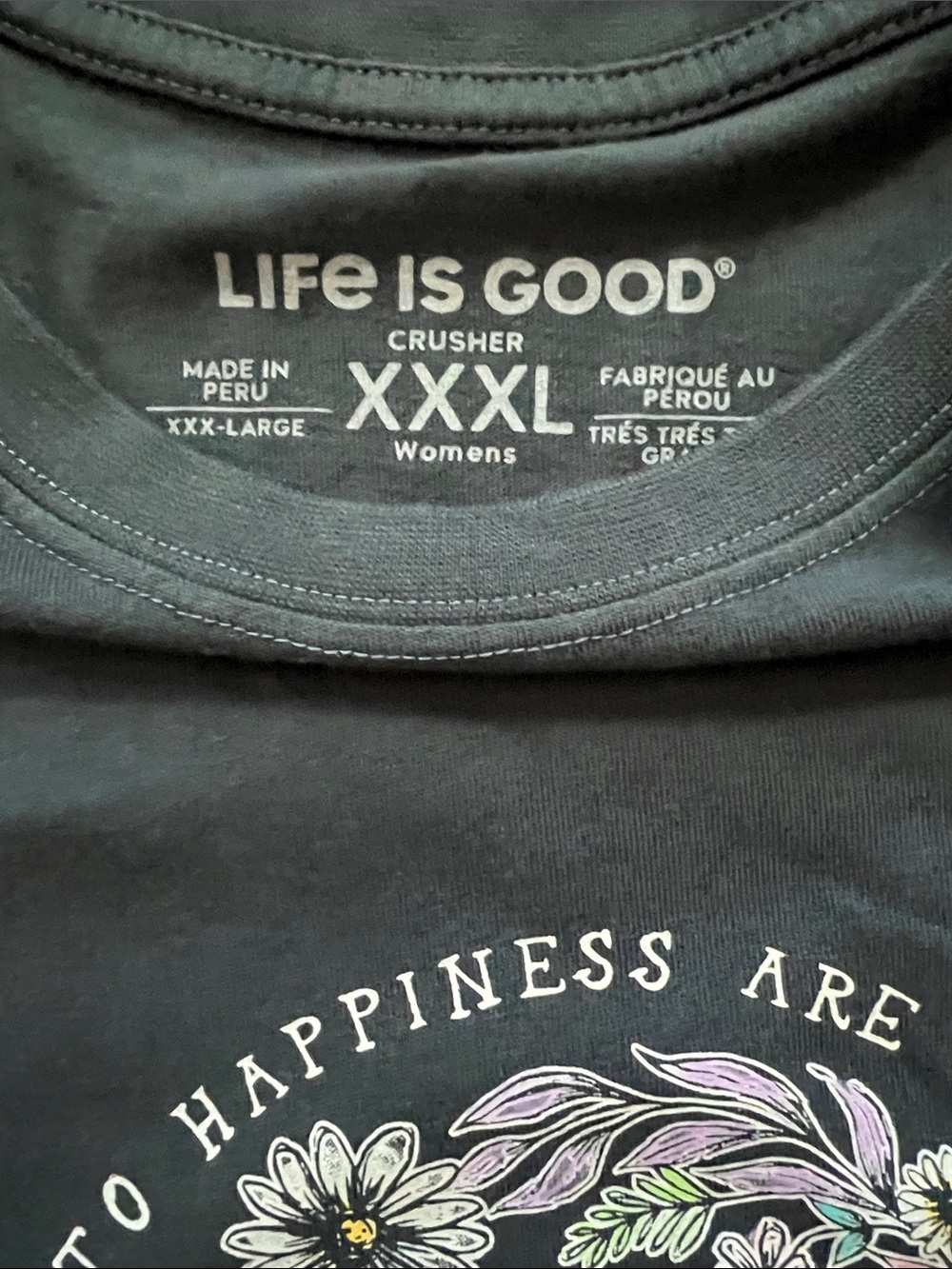 Life Is Good Navy Floral Bee Graphic Tee - Picture 3 of 4